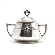 Art Nouveau sugar bowl, silver-plated brass, WMF, Germany, early 20th century