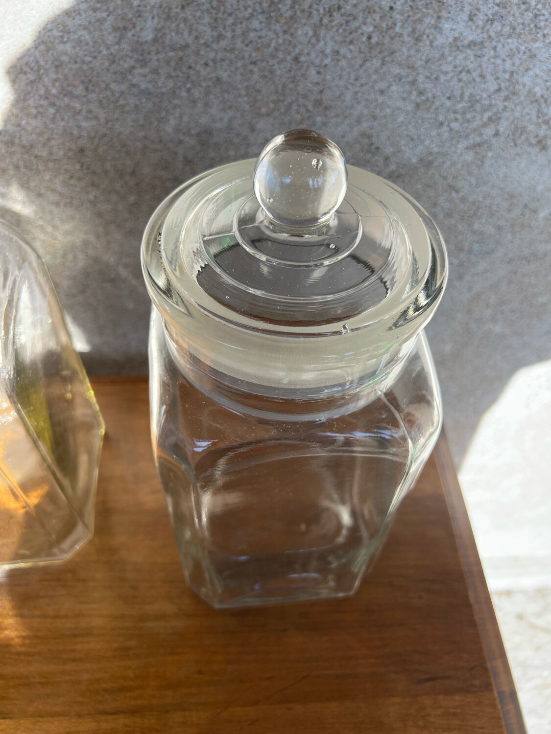 2 vintage glass jars