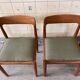 Set of four vintage solid teak dining chairs