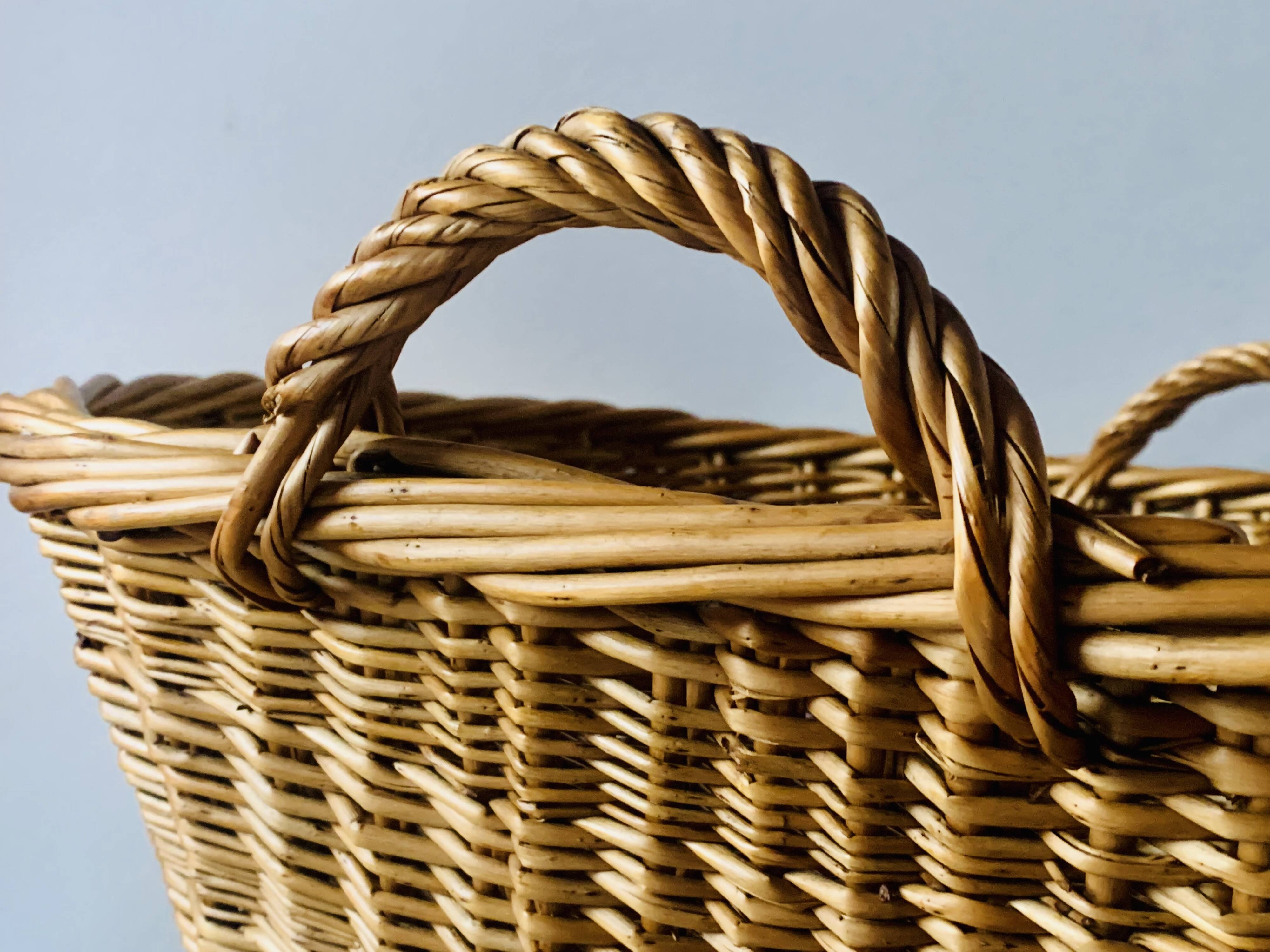 Large vintage wicker basket
