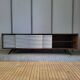 Vintage Scandinavian Modern Sideboard Hand-Painted Pattern, Denmark 1960s