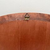 Miroir ancien ovale en bois sculpté – Teinte acajou