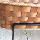 Planter on foot in braided wood 60/70s