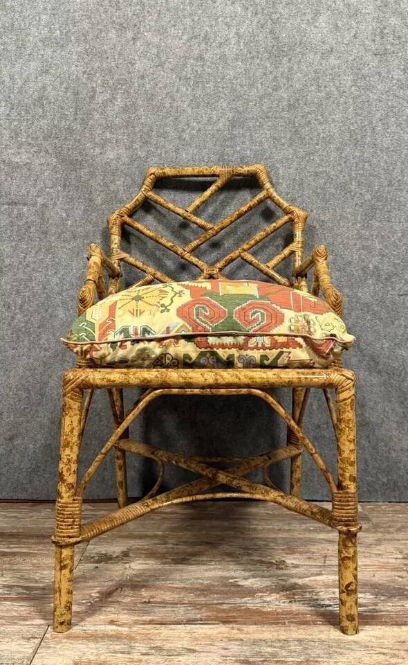 Asia 20th century: rattan and bamboo office chair circa 1950-1970
