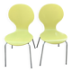 Set of 2 Rondo Danerka chairs - curved wood in yellow and lime green.