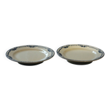 Pair of low compotiers Terre de Fer earthenware Salins AB model Saussure