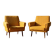 Pair of retro armchairs mid-century upholstered lounge chairs, Central European, mid-20th century