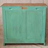 Buffet parisien patiné bleu vert