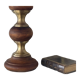 Wood and brass candle holder 1970