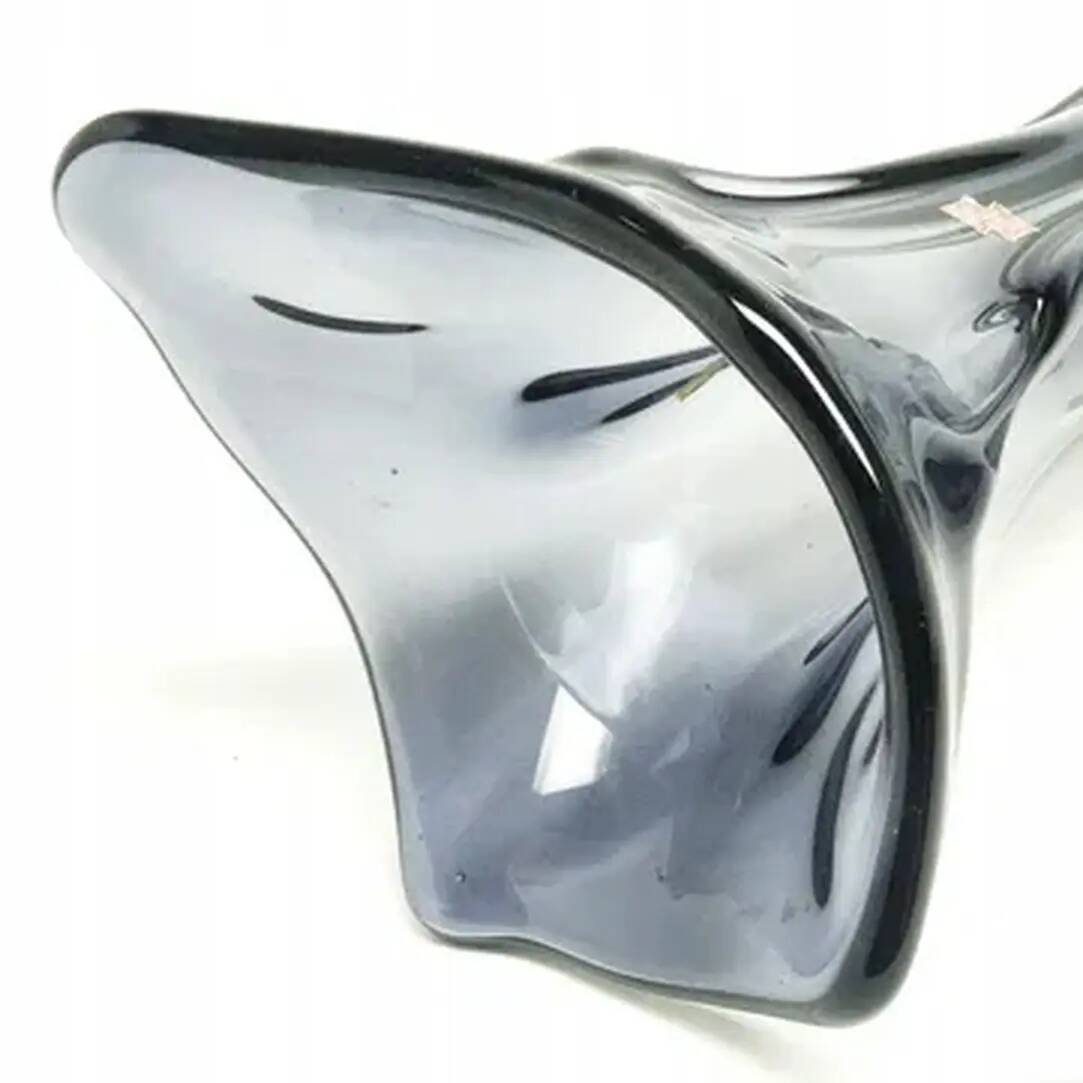 Vase Sekacz Modernisme, verre froissé, Huta Wołomin, Pologne, années 1980