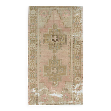 4x7 Cream & Brown Oriental Vintage Area Rug, 118x210Cm