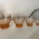 Service de 22 verres vintage ambré/rosé