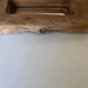 Mirror cubist shape in raw wood Formentera 1970