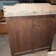 Antique toilet commode in walnut and white marble – 19th century style
