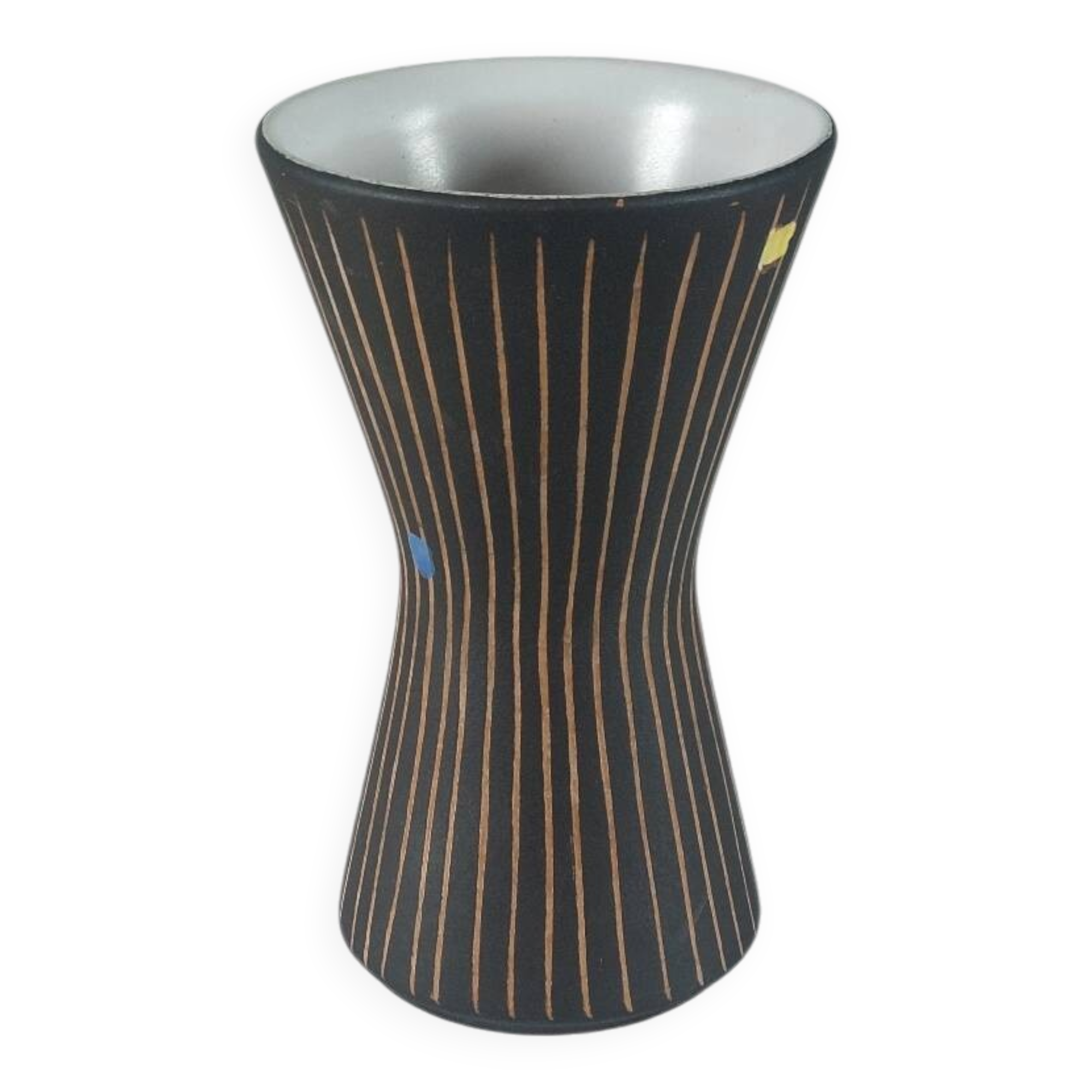 Vintage 1950s studio ceramic vase with sgraffito by Steuler.