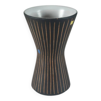 Vintage Mid Century sgraffito decor studio ceramic vase by Steuler 50s