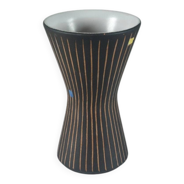 Vase en céramique de studio sgraffito vintage des années 50 par Steuler.