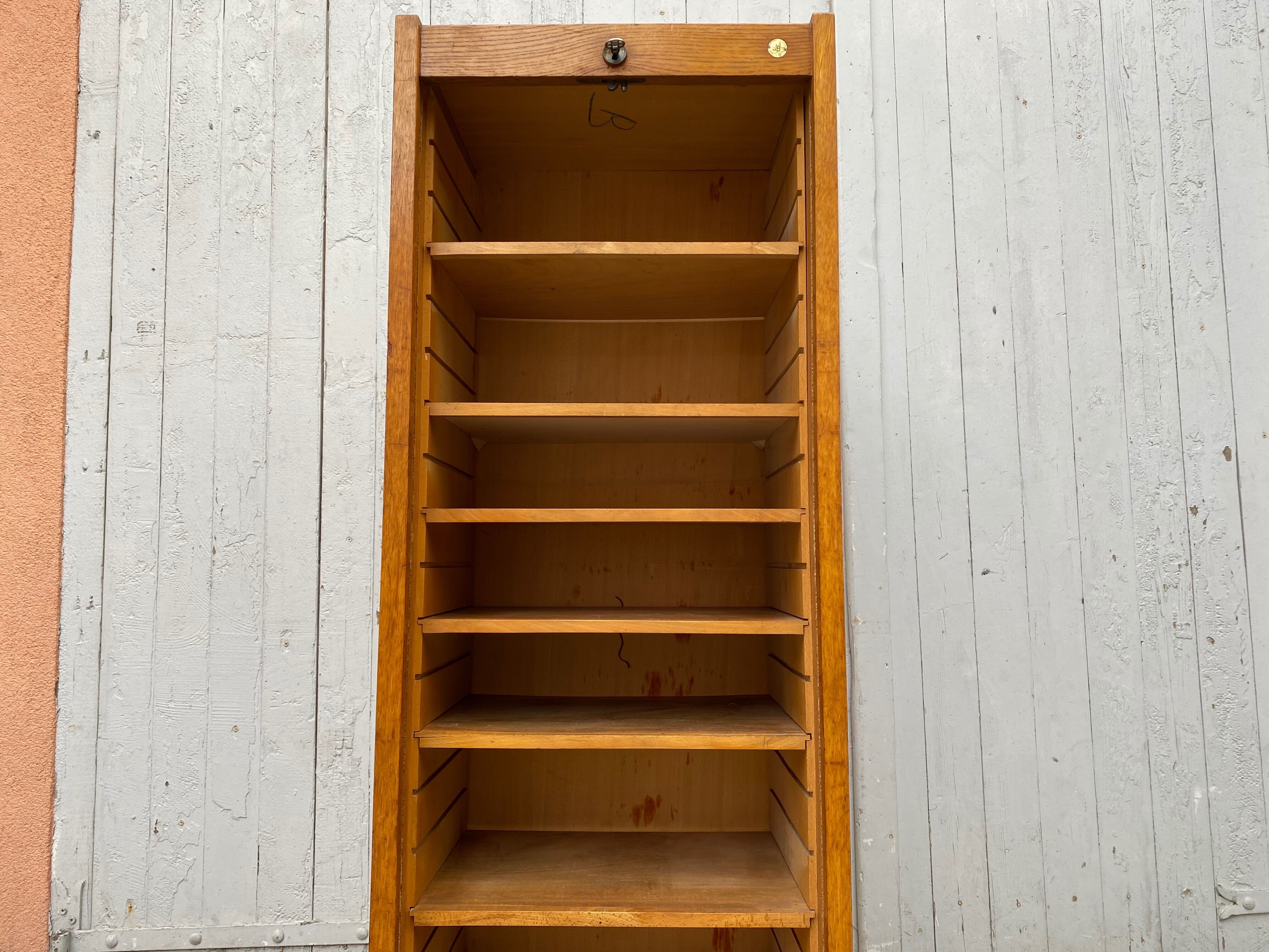 Industrial furniture notary binder with vintage j-b curtain 1960s