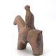 Cavalier on horseback sculpture in reconstituted stone, 1960s Marini style.