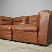 Cognac leather armchairs by BL Arredamenti, 1970s, set of 4