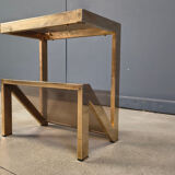 Brass magazine rack by Belgochrom, 1970s