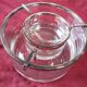 Glass and chrome caviar cup