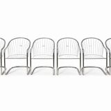 Set of 6 vintage Italian design chairs in chrome – 1970s – Gas style