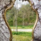 Baroque mirror in gilded wood 87x54cm