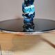 Table basse verre fumé et pieds chromés