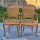 Paire de fauteuils cannés style Louis XV
