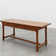 Rustic 19th century oak dinner table with drawers opening laterally, France