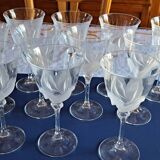 12 crystal wine glasses, Florence model.