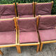 Set of 6 pine dining chairs sling seats canvas upholstery