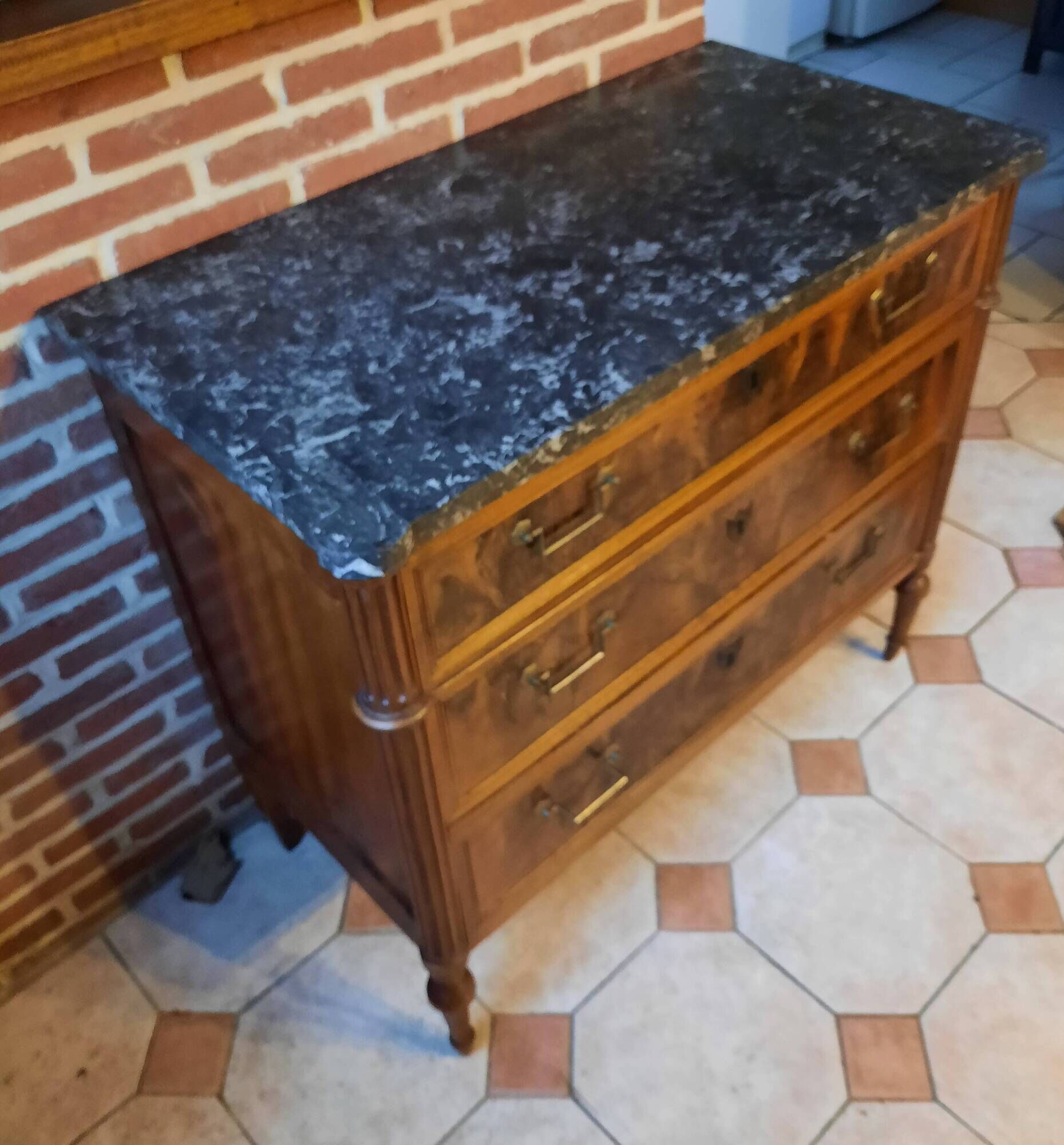 Louis XVI period mahogany chest of drawers