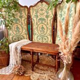 Piano bench seat in cane