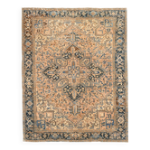 Tapis persan classique rose et bleu marine 9x11, 263x328cm