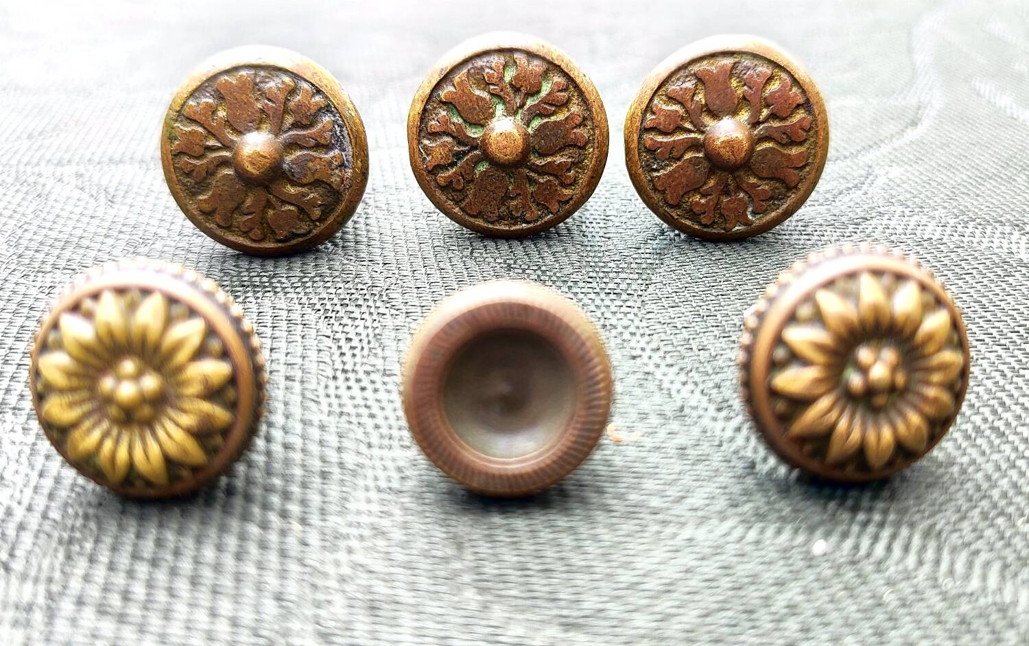 Antique brass furniture knobs