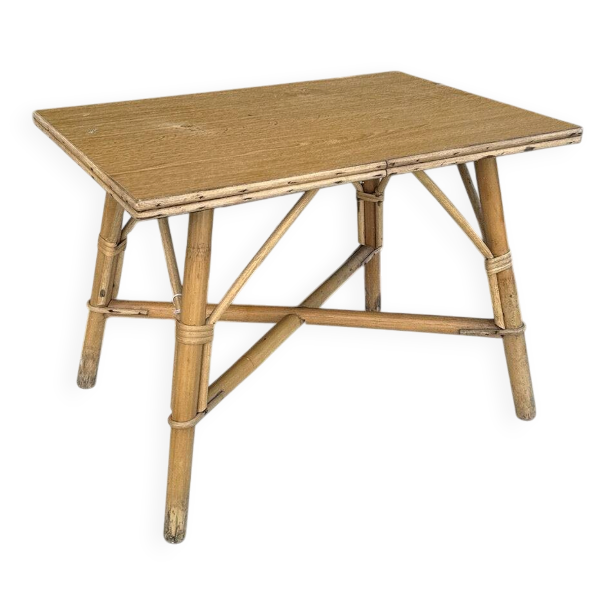 Table en rotin vintage