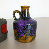 Set of 3 Original 1970 Ceramic Studio Pottery Vase by Marei Ceramics, Germany