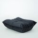 Togo set of chair and pouf in black shiny velvet