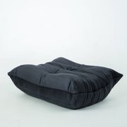 Togo set of chair and pouf in black shiny velvet