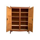 Vintage solid oak cross-braced wardrobe 1940