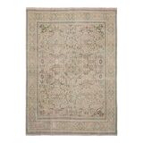 Handmade oriental unique 1980s 291 cm x 384 cm beige wool carpet