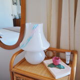 Lampe champignon Murano bleu et rose