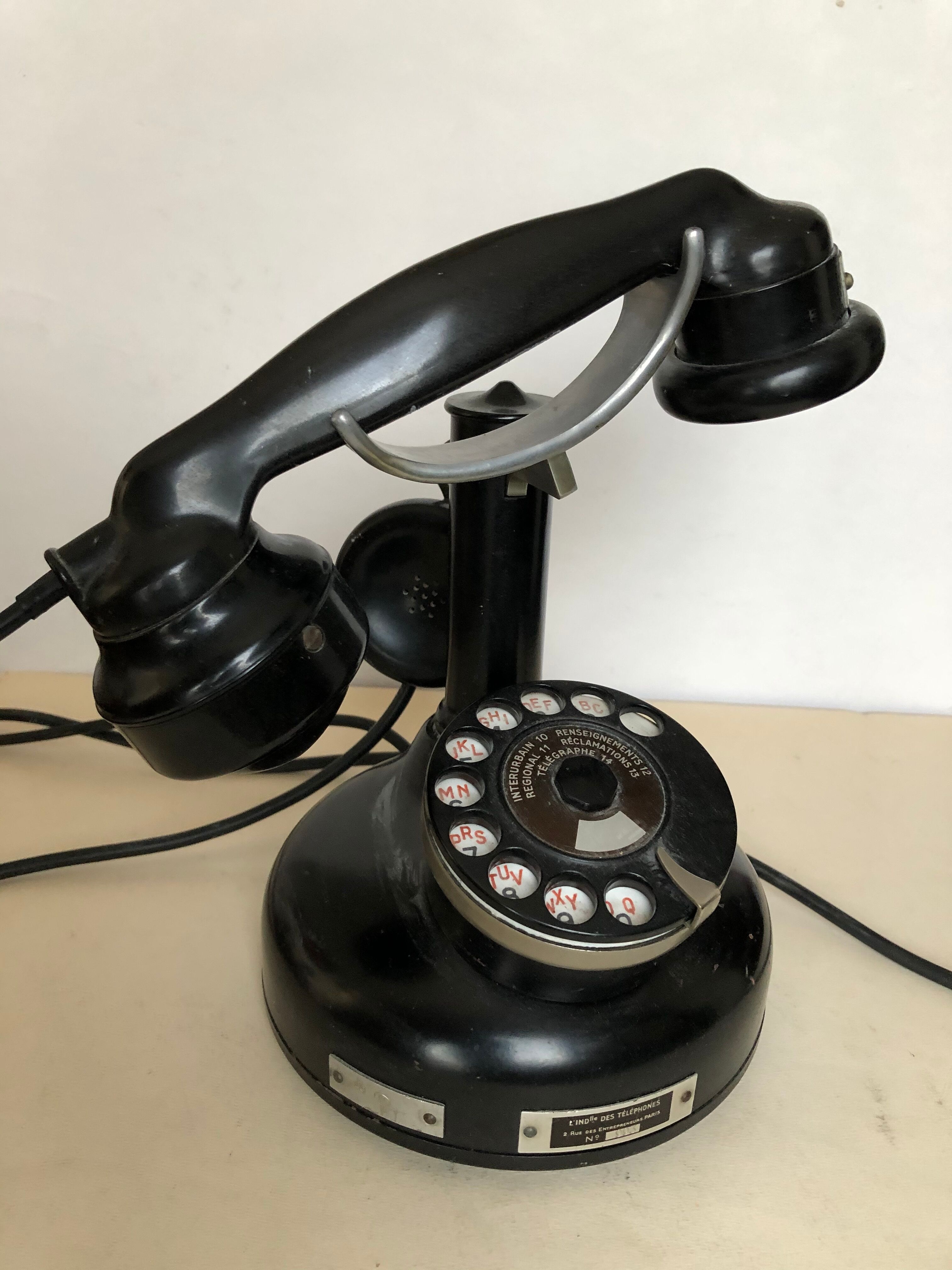 Old black Bakelite phone