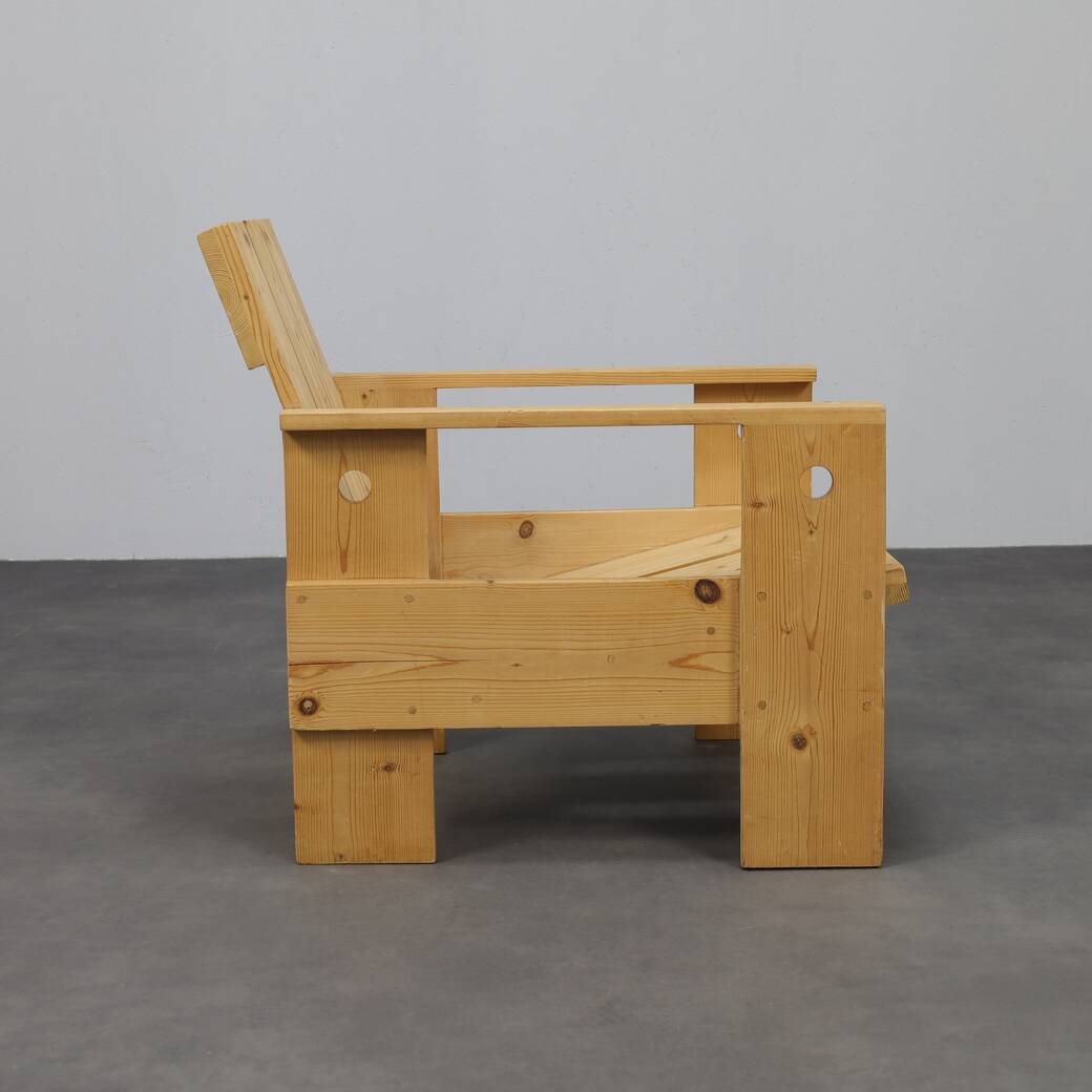 Crate lounge chair, in the style of Gerrit Rietveld, 1980s