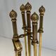 Neoclassical Fire Set in Bronze and Brass Finely Chiseled