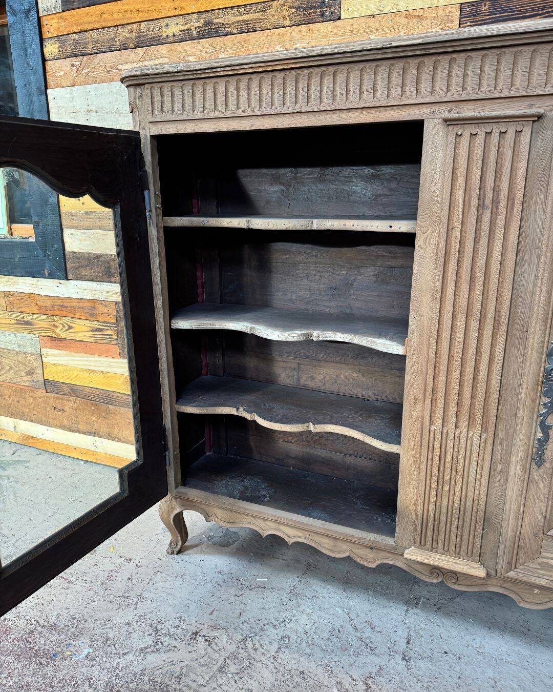 Antique oak dresser - sandblasted