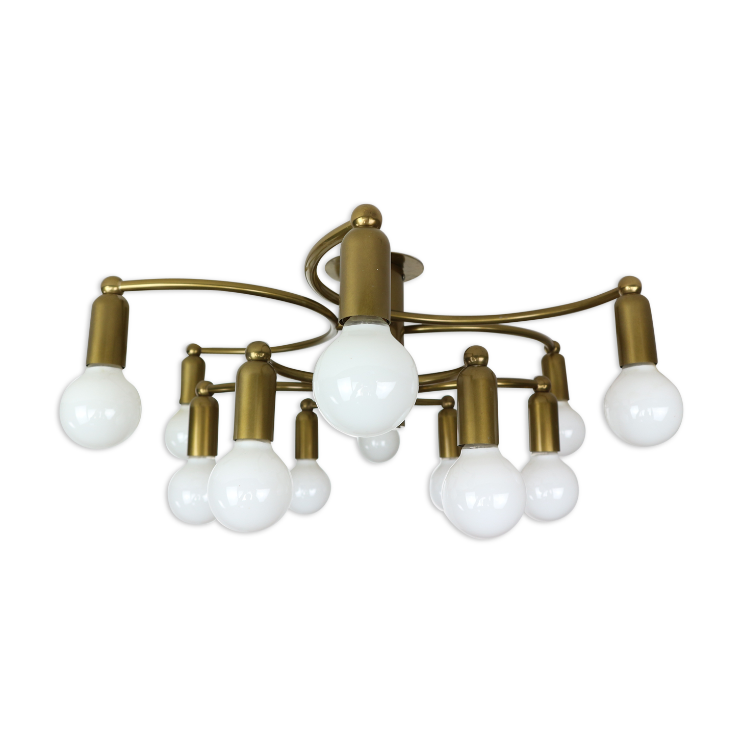 Vintage Modern Golden Color Ceiling Lamp, 1970s