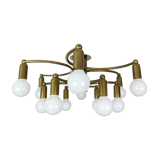 Vintage Modern Golden Color Ceiling Lamp, 1970s